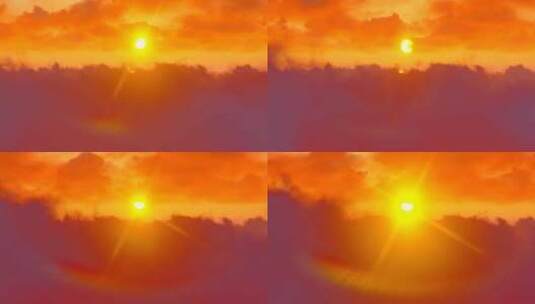 云上日落和火烧云高清在线视频素材下载