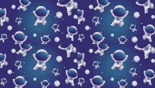 漂浮在太空中的小宇航员吉祥物高清在线视频素材下载
