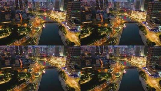 上海外滩乍浦路桥苏州河夜景延时摄影视频素高清在线视频素材下载