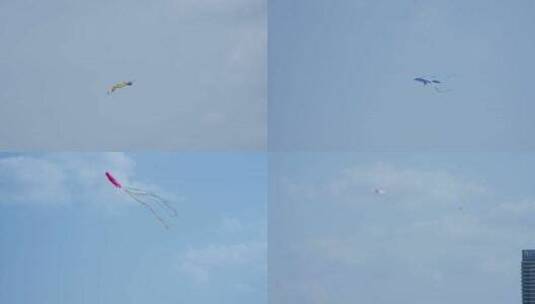 风筝在天空飞风筝起飞降落高清在线视频素材下载