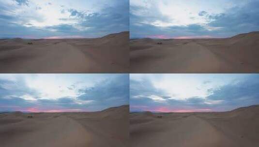 内蒙古库布齐沙漠日出延时高清在线视频素材下载