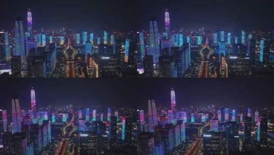 深圳夜晚夜景都市繁华摩天大楼高清在线视频素材下载