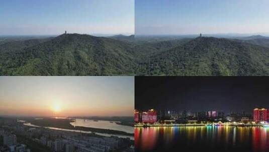 航拍湖北襄阳城市风光高清在线视频素材下载