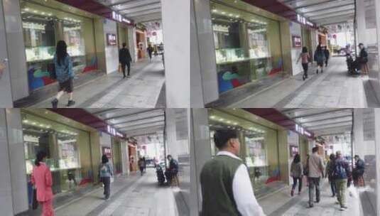 广州街头商铺实拍素材高清在线视频素材下载