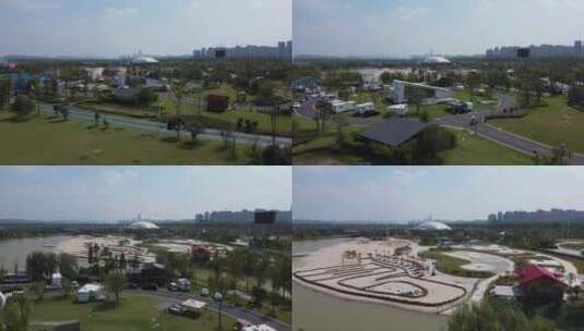 【4K30帧】湖南长沙月亮岛航拍无人机高清在线视频素材下载