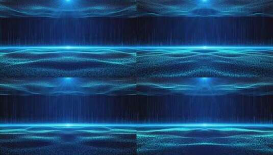 4K _蓝色科技波浪形上升粒子流背景高清在线视频素材下载