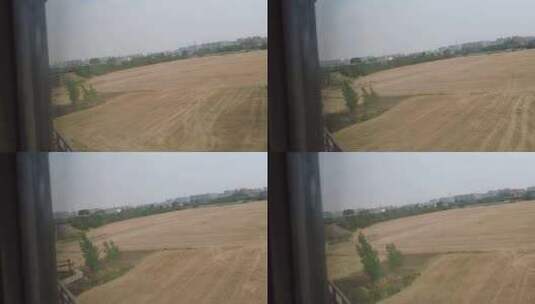 火车窗外丰收景色实拍高清在线视频素材下载