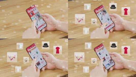 京东手机购物动画5G网络手机购物活动大促高清在线视频素材下载