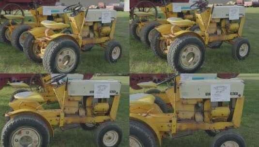 复古拖拉机 美式小型拖拉机 农业机械 特写高清在线视频素材下载