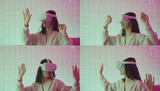 女人， Vr，虚拟现实，护目镜高清在线视频素材下载