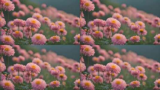 菊花特写秋菊花海花朵花丛向日葵鲜花盛开高清在线视频素材下载