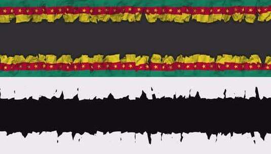 喀麦隆国旗悬挂横幅无缝循环，带有凹凸和素高清在线视频素材下载