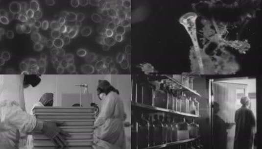 40-50年代生化生物科学家传染病原防护服高清在线视频素材下载