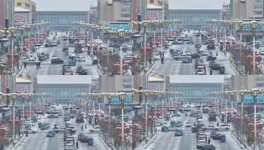 孙吴市冬季雪景航拍空镜高清在线视频素材下载