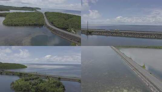 【4K】热带海岛沿海公路海边驾驶汽车航拍高清在线视频素材下载