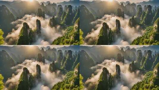 山峦云海日出自然风光高清在线视频素材下载