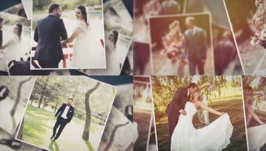 时尚浪漫照片集卡片婚礼回忆AE模板高清AE视频素材下载