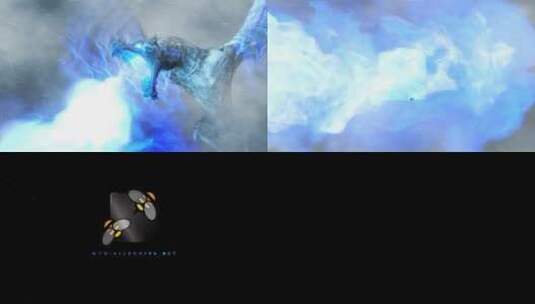 飞翔龙之冰logo演绎AE模板高清AE视频素材下载