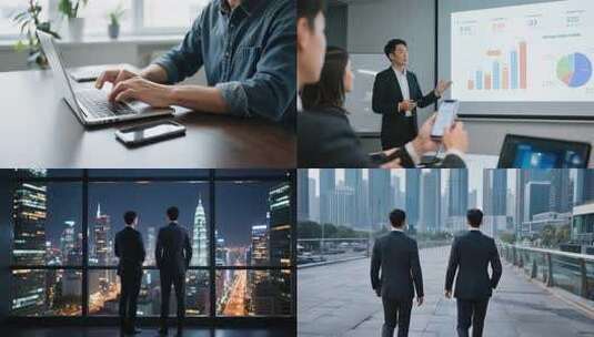商务合作与城市发展数据分析与企业战略合集高清在线视频素材下载