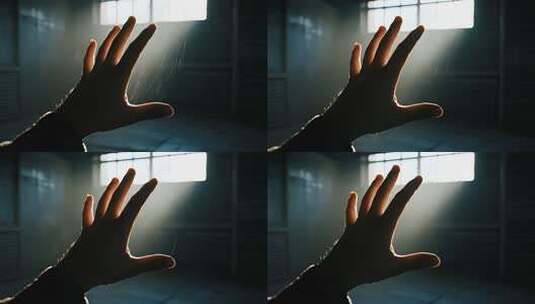 手触摸光线希望概念励志视频高清在线视频素材下载