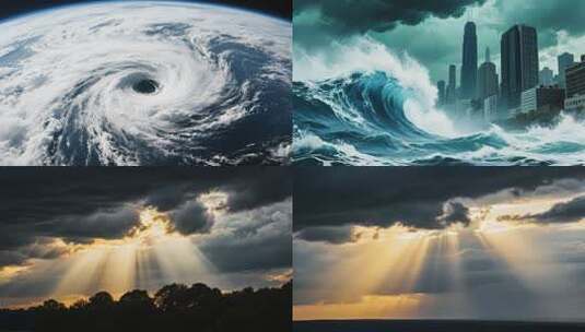 自然与城市碰撞的冲击浪高清在线视频素材下载