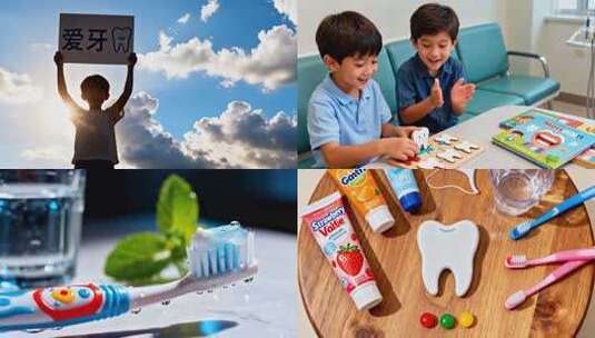 爱牙日儿童口腔健康护理 儿童爱牙护齿宣传高清在线视频素材下载