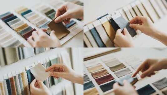 手选布料样本高清在线视频素材下载