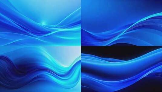 蓝色流动波浪背景 动感渐变蓝色光效高清在线视频素材下载