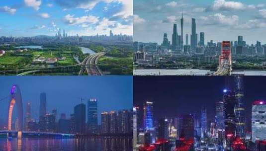 2024版广州航拍广州地标风光景点建筑高清在线视频素材下载