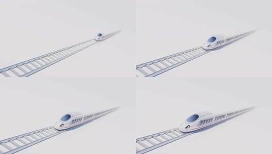 白色高铁子弹头列车，3d渲染。高清在线视频素材下载