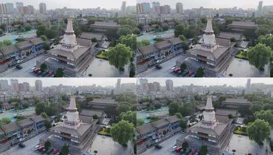 甘肃张掖大佛寺土塔航拍高清在线视频素材下载