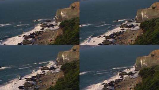 海岸边岩石景观高清在线视频素材下载
