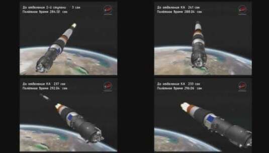 俄罗斯联盟号火箭动画高清在线视频素材下载