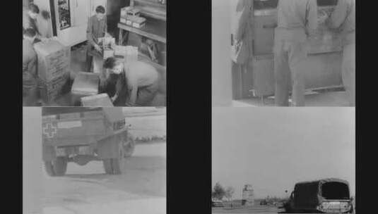 第二次世界大战期间士兵输送血液物资高清在线视频素材下载