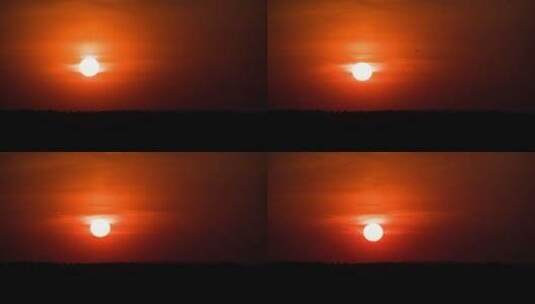 太阳从地平线上降落高清在线视频素材下载