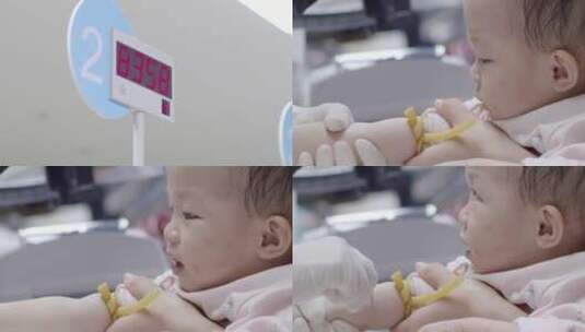 医院采血区血检小孩抽血 医院护理血液检验高清在线视频素材下载