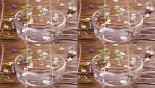 透明反光玻璃碗餐具高清在线视频素材下载