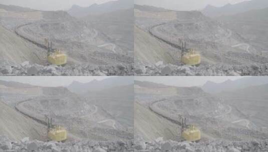 大型露天矿开采作业LOG高清在线视频素材下载