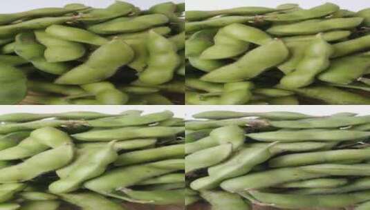新鲜毛豆豌豆绿色农产品蔬菜豆类4k视频高清在线视频素材下载