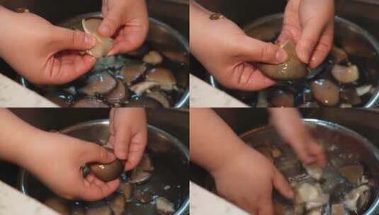 水槽清洗平菇沥干水分高清在线视频素材下载
