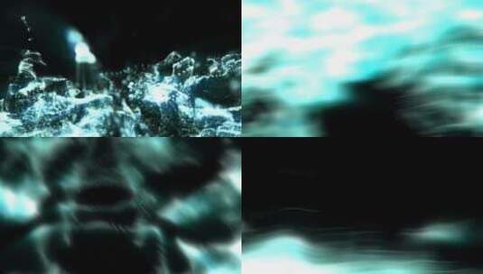 蓝色粒子动态波纹演变大屏背景舞蹈科幻素材高清在线视频素材下载