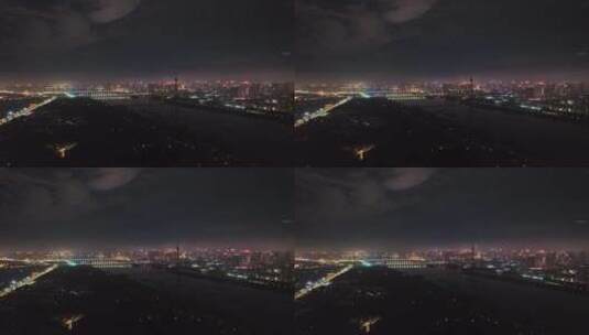 城市航拍洛阳阴雨天后城市云海夜景建筑高清在线视频素材下载