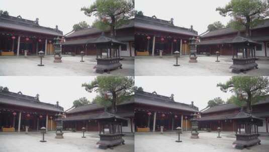 杭州飞来峰三天竺法镜寺建筑高清在线视频素材下载