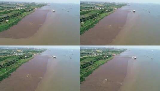长江岸边滩涂淤泥高清在线视频素材下载