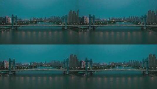 武汉古田桥，夜景平视直推镜头高清在线视频素材下载
