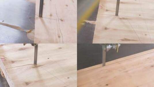 家具厂切木板，切木头高清在线视频素材下载