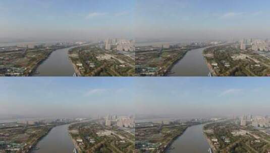城市航拍南京夹江风光高清在线视频素材下载