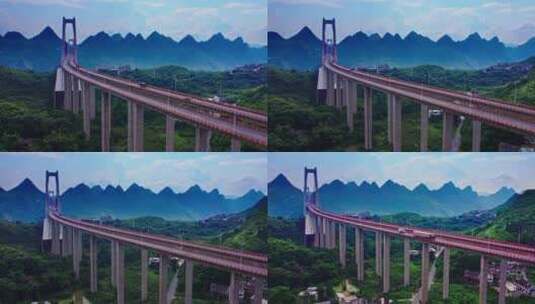 4k航拍贵州桥梁坝陵河大桥 2高清在线视频素材下载