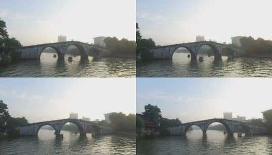 拱宸桥 桥头侧拍  航拍素材高清在线视频素材下载