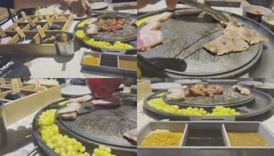 烤肉自助韩式约会吃饭高清在线视频素材下载